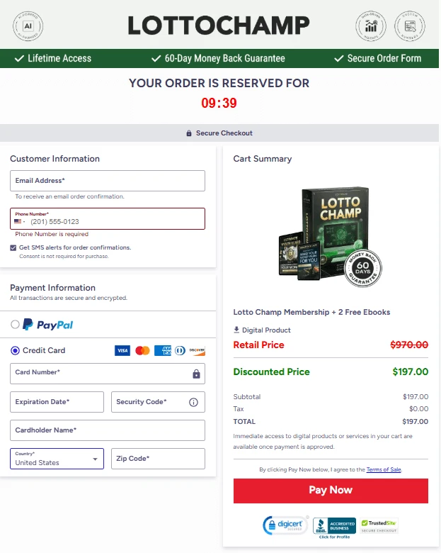 LottoChamp order